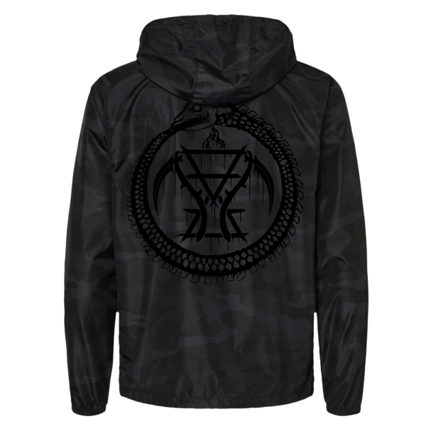 Black Camo Ouroboros Logo Windbreaker