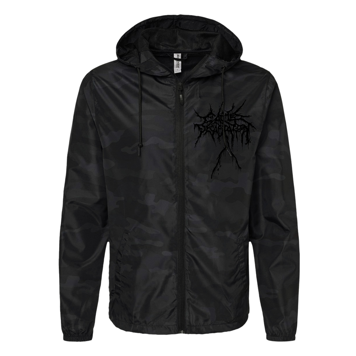Black Camo Ouroboros Logo Windbreaker