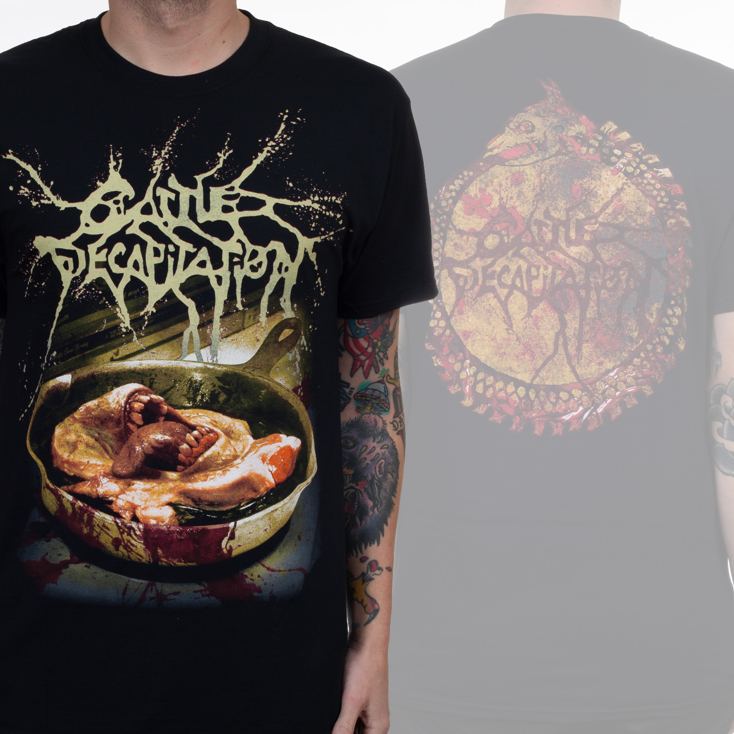 T-shirt Cattle Decapitation Vitruvian Man Nera, Nuova Ufficiale Con Etichette, Taglia Unisex